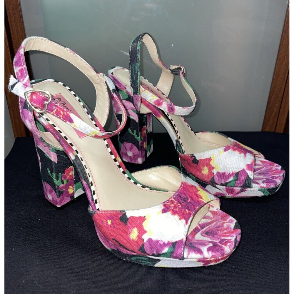Betsey Johnson Pink Floral Heels